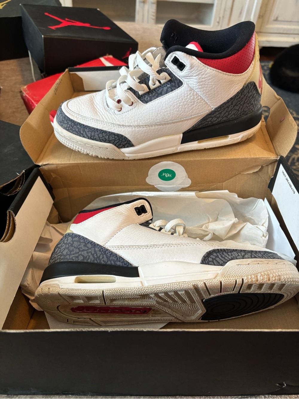 Jordan Kids' Sneakers White/Gray/Red Retro Style